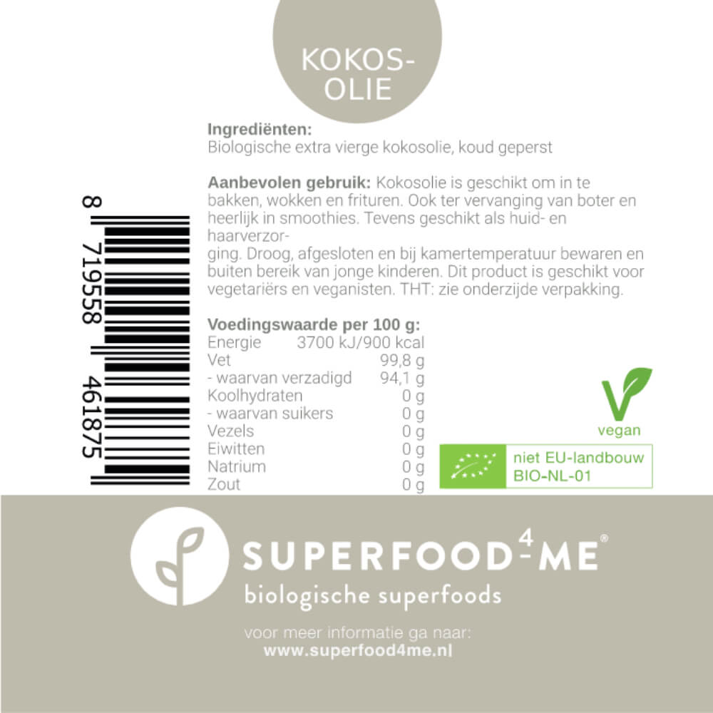 Initiatief Verfijning relais Biologische Kokosolie virgin - Gespecialiseerde en eerlijke producten |  Happynatureshop